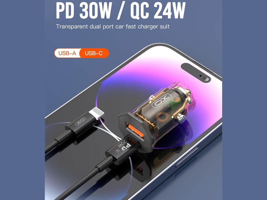 شارژر فندکی فست شارژ 33 وات ایکس او CC50 — تصویر ۳