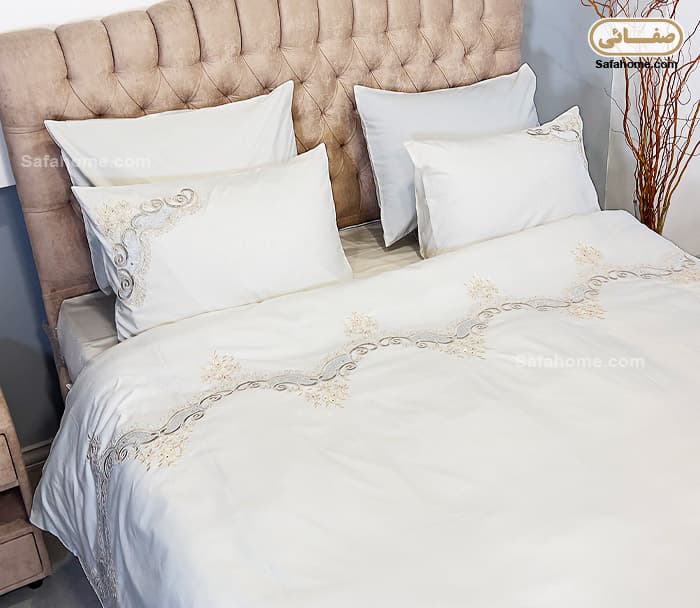 روتختی دونفره عروس طرح مخمل پتینه گلاریس سبز — تصویر ۶