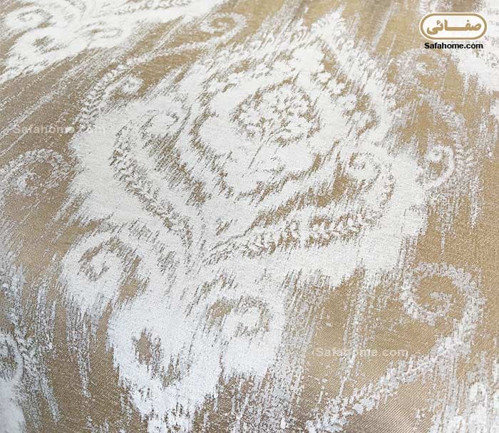 سرویس روتختی دو نفره عروس مخمل پتینه 8 تکه طرح لیدی طلایی روشن — تصویر ۴