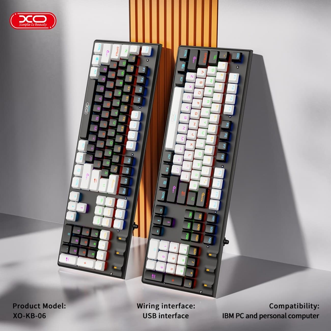 ست گیمینگ موس و کیبورد سیمی با نورپردازی RGB ایکس او KB-06 — تصویر ۲