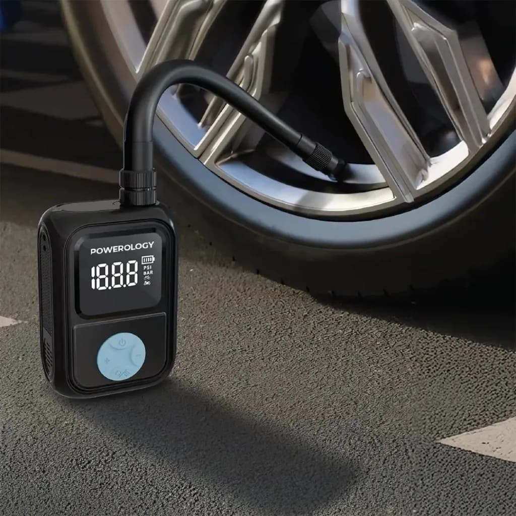 کمپرسور باد دوچرخه و موتور پاورولوژی مدل Powerology Portable Electric Tire Inflator PSM018 — تصویر ۲