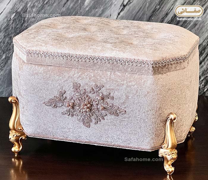 سرویس صندوقچه مخمل 7 تکه طرح گیپور برجسته لارسیا نسکافه ای — تصویر ۵