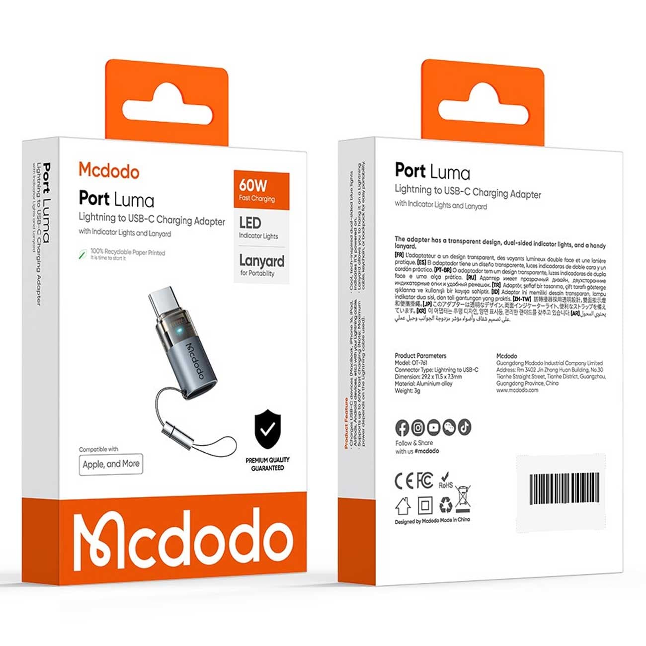 تبدیل آیفون لایتنینگ به تایپ‌سی مک‌دودو OT-7610 — تصویر ۶