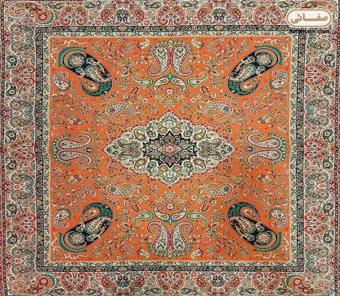 رومیزی 1×1 ترمه هاشمی کد 17 با 2 رنگ متنوع — تصویر ۵