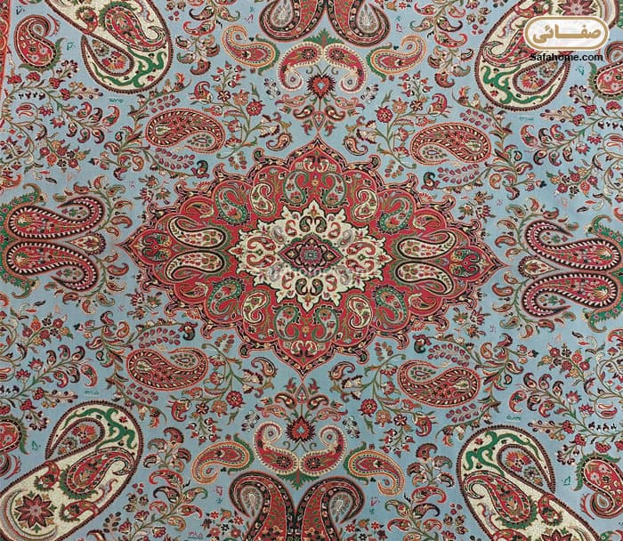 رومیزی 1×1 ترمه هاشمی کد 17 با 2 رنگ متنوع — تصویر ۲