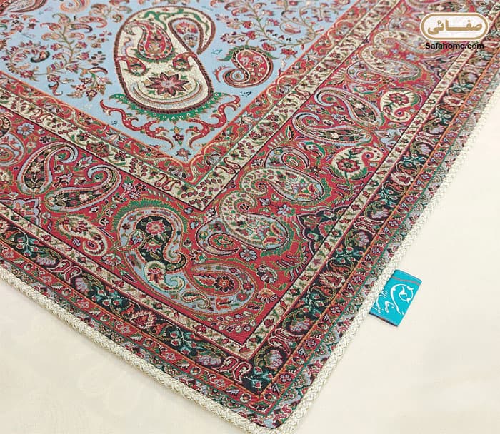 رومیزی 1×1 ترمه هاشمی کد 17 با 2 رنگ متنوع — تصویر ۳