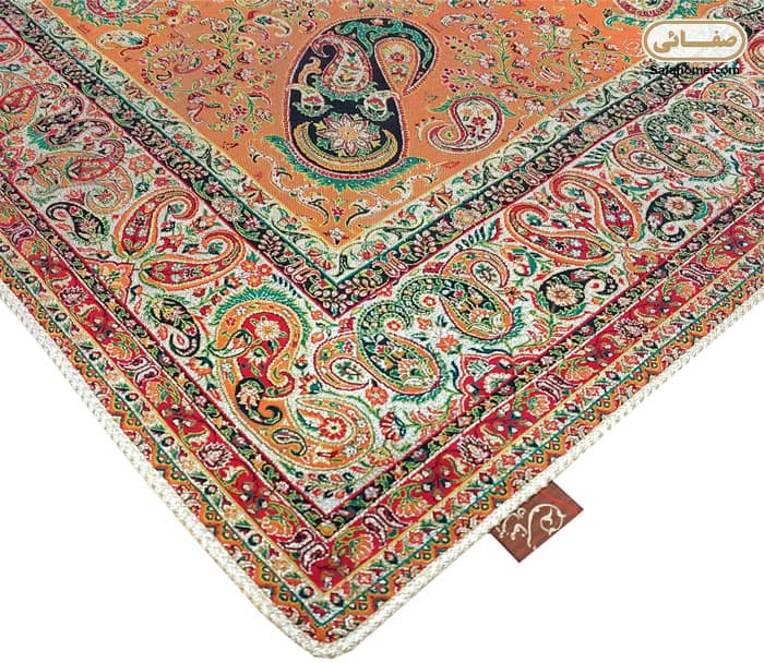 رومیزی 1×1 ترمه هاشمی کد 17 با 2 رنگ متنوع — تصویر ۷