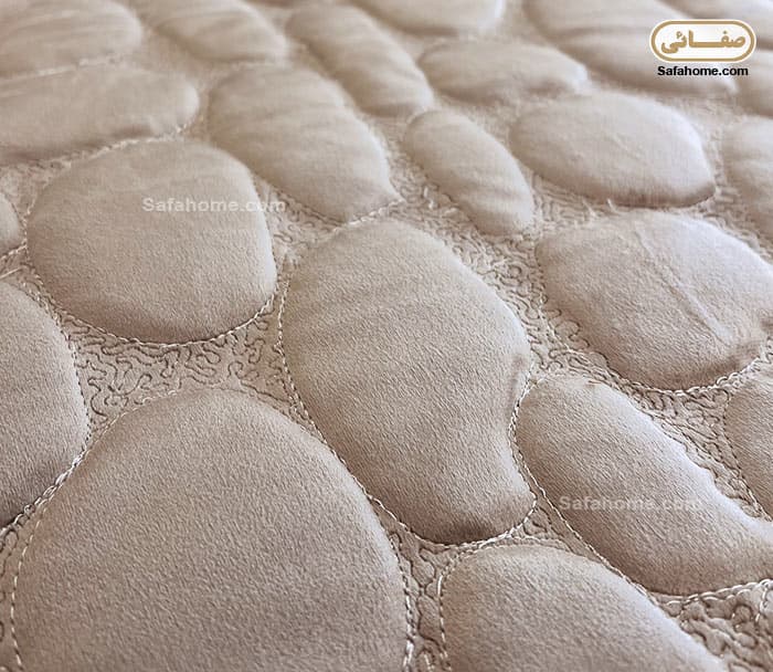 روتختی دو نفره مخمل 7 تکه طرح اِستون نسکافه ای — تصویر ۳
