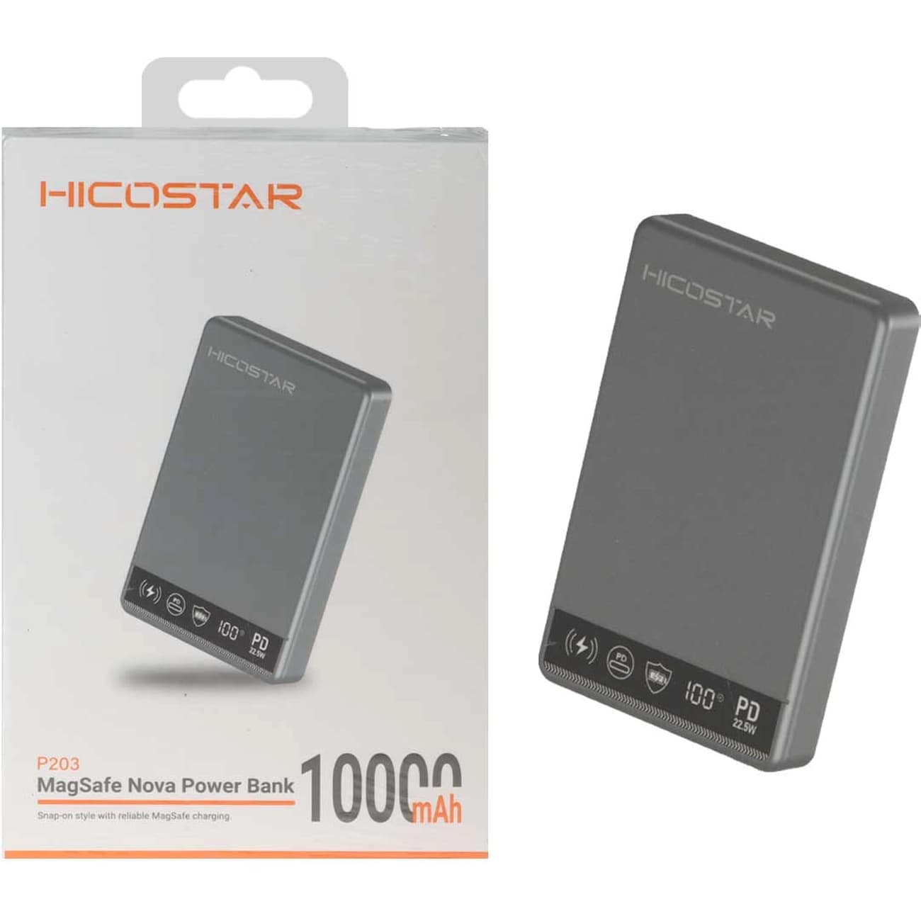 پاور بانک 10000 وایرلس هایکو استار Hicostar مدل P203 توان 22.5 وات — تصویر ۳