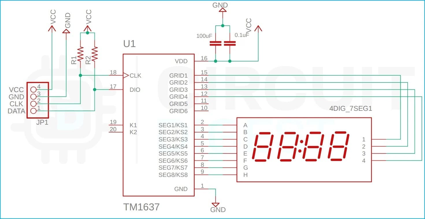 ماژول سون سگمنت 4 رقمی TM1637 — تصویر ۷