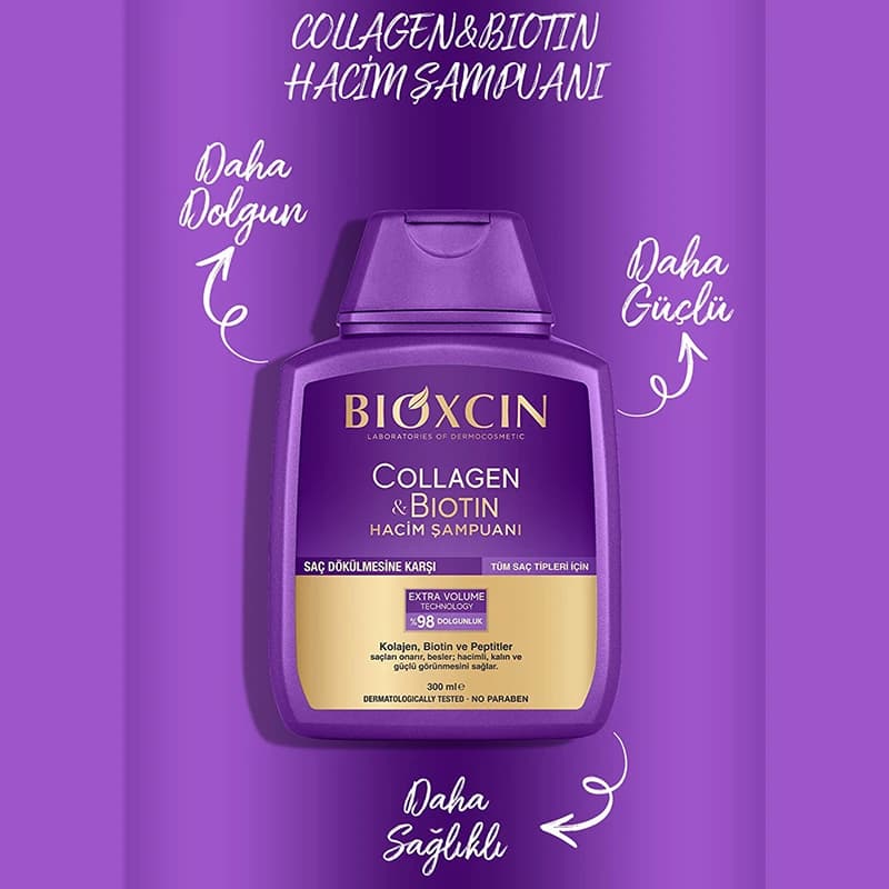 شامپو بیوکسین کلاژن و بیوتین Bioxcin Biotin collagen — تصویر ۳