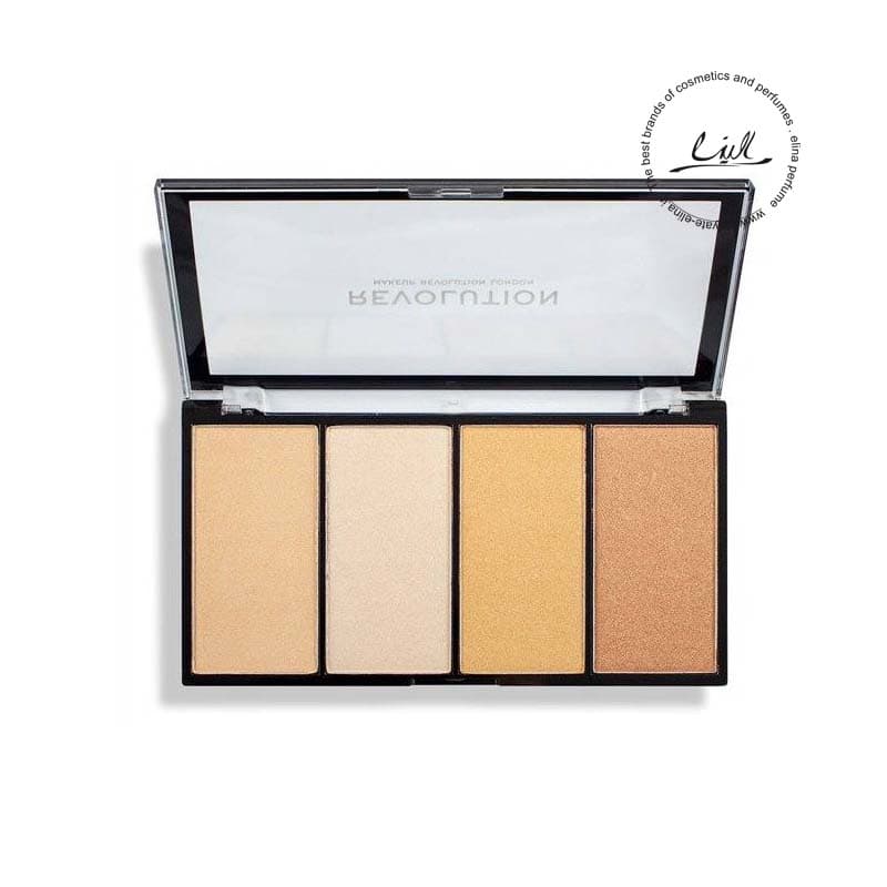 رولوشن پالت هایلایتر 4 رنگ سری Reloaded Lustre Lights مدل Warm