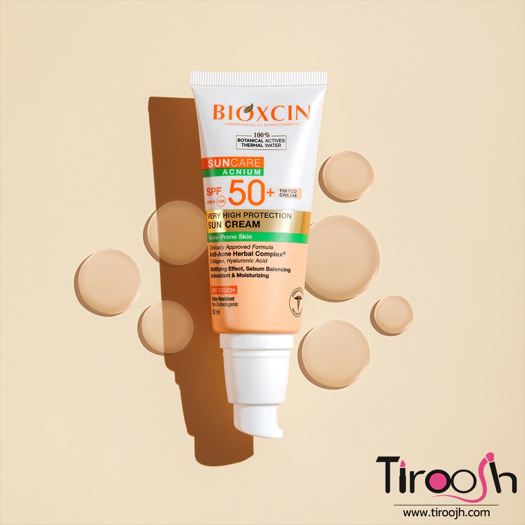ضدآفتاب رنگی بیوکسین پوست چرب +SPF 50 — تصویر ۲