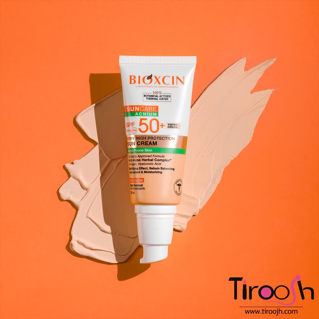 ضدآفتاب رنگی بیوکسین پوست چرب +SPF 50 — تصویر ۳