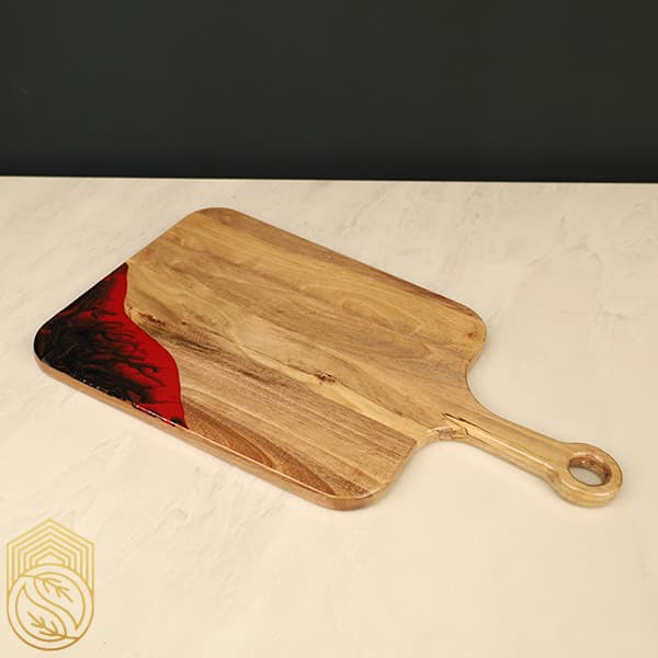 تخته سرو و پذیرایی چوبی کار شده با رزین کد sh134