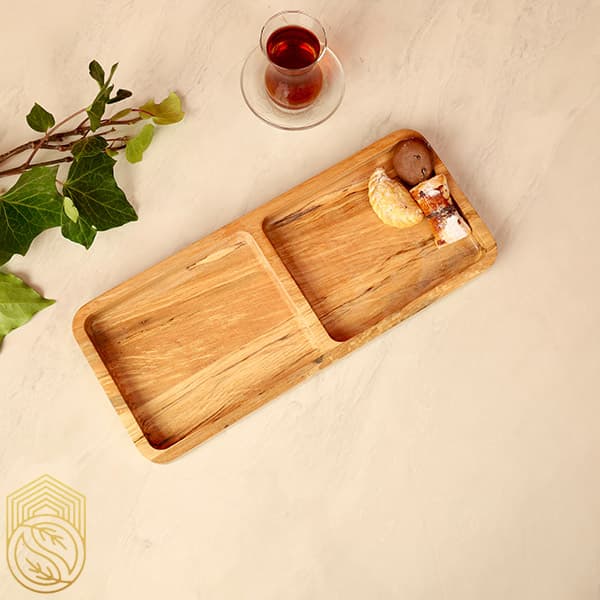ظرف تنقلات (سرو و پذیرایی) چوبی دو تکه کد sh125