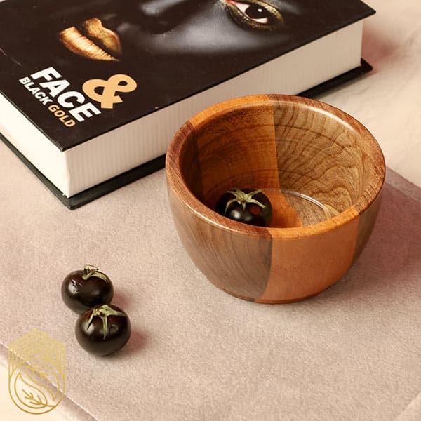 کاسه سوپ خوری چوبی گرد ترکیب توسکا و گردو sh117