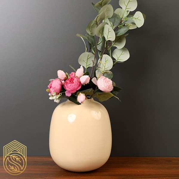 گلدان دکوری و تزئینی سفالی طرح مانیا کد sh59 — تصویر ۳