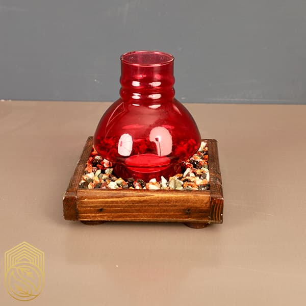 جاشمعی و جافانوسی رومیزی چوبی مربع کد sh56