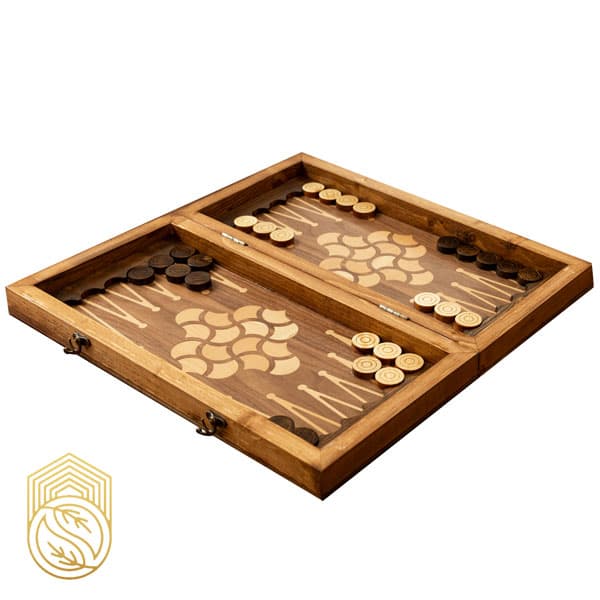 تخته نرد چوبی معرق با مهره کد SH25 — تصویر ۴