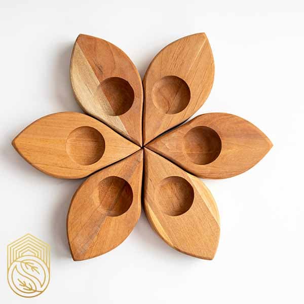 جاشمعی (جاوارمری) چوبی طرح گلبرگ کد sh14