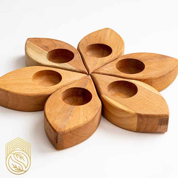 جاشمعی (جاوارمری) چوبی طرح گلبرگ کد sh14 — تصویر ۲