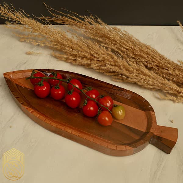 ظرف سرو و پذیرایی چوبی طرح کاج کد sh6 — تصویر ۲
