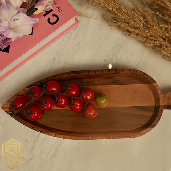 ظرف سرو و پذیرایی چوبی طرح کاج کد sh6 — تصویر ۴