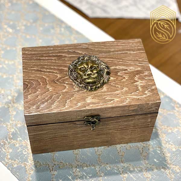 جعبه جواهرات چوبی طرح شیر