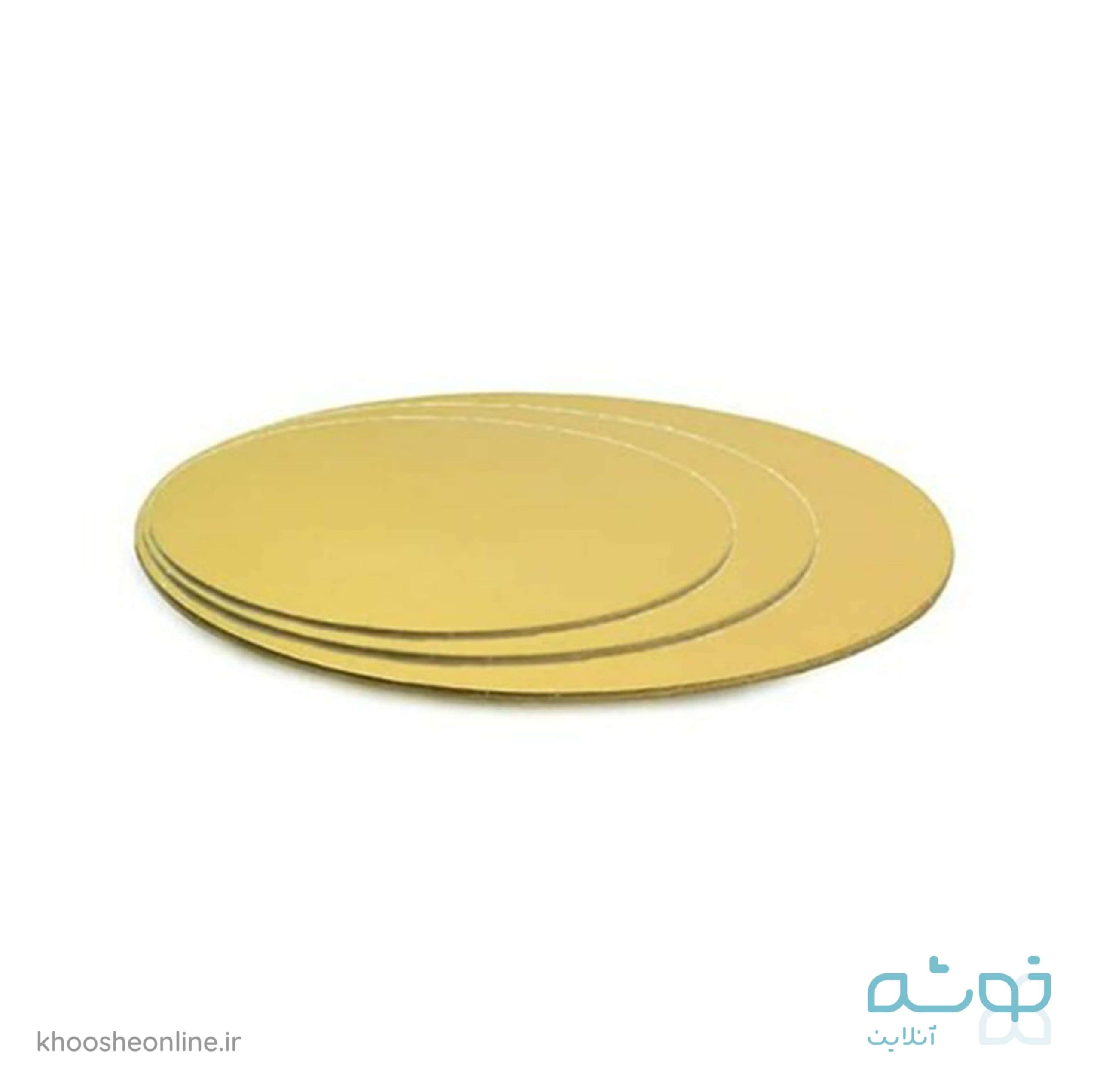 زیر کیکی دایره گرد طلایی MDF