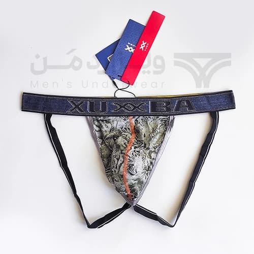 شورت مردانه فانتزی پشت باز 2 بند لامبادا XUBA سبز چریکی