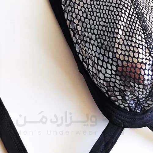 شورت مردانه فانتزی پشت باز 2 بند لامبادا XUBA سوسماری — تصویر ۳