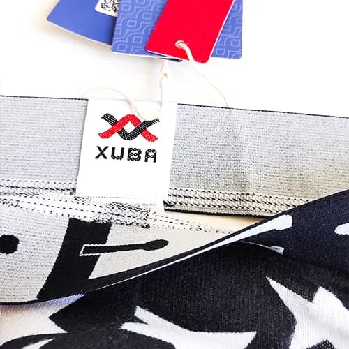 شورت مردانه فانتزی پشت باز 4 بند لامبادا XUBA ستاره دار طرح کمربند — تصویر ۴