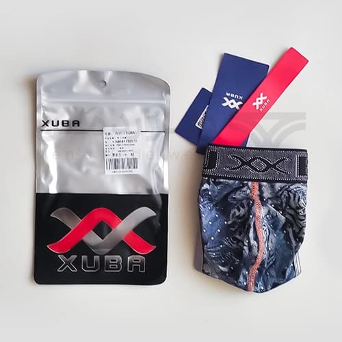 شورت مردانه فانتزی پشت باز 2 بند لامبادا XUBA آبی چریکی — تصویر ۳