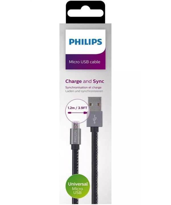 کابل USB به microUSB فیلیپس PHILIPS Dlc2518B طول 1.2 متر (گارانتی واسل) — تصویر ۲