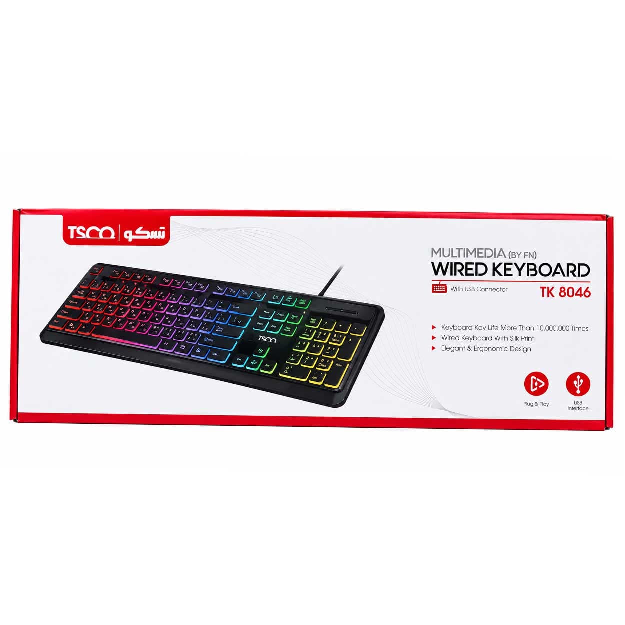 کیبورد گیمینگ سیم دار 8046-TSCO TK — تصویر ۳