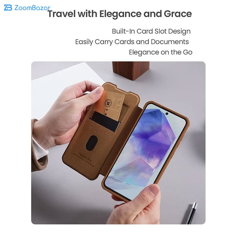 کیف کلاسوری نیلکین مدل Qin Pro Leather مناسب برای گوشی موبایل سامسونگ Galaxy A56/A37/A36 — تصویر ۸
