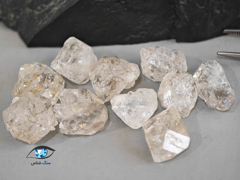 مجموعه کوارتز هرکیمر طبیعی 22 گرم