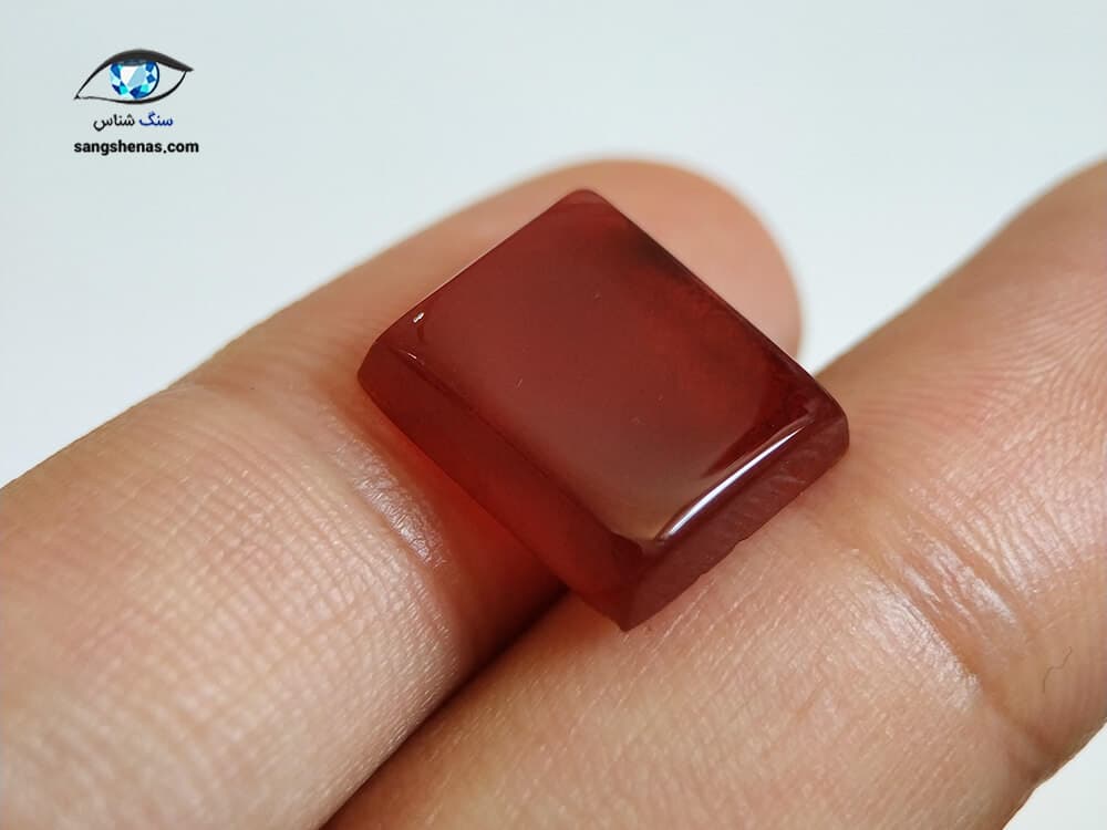 عقیق سرخ طبیعی و بدون بهسازی 1.9 گرم — تصویر ۵