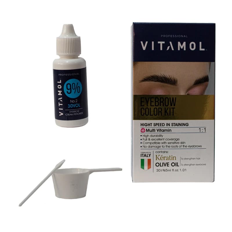 کیت رنگ ابرو ویتامول شماره K1 رنگ کاراملی 30ml — تصویر ۲