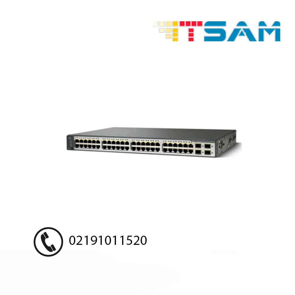 سوئیچ سیسکو 48 پورت 3750V2 48PS-S — تصویر ۲