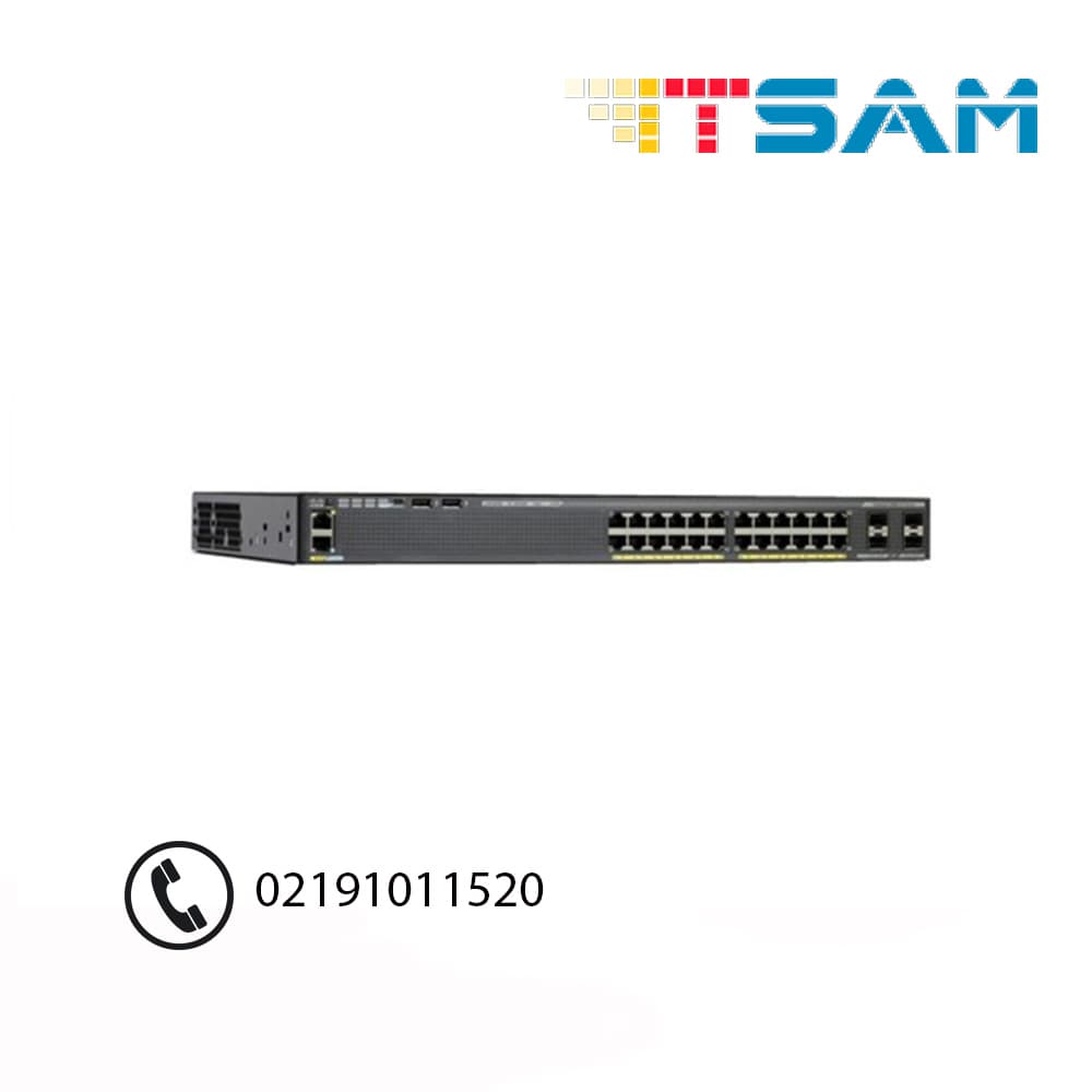 سوئیچ 24 پورت مدیریتی سیسکو مدل WS-C2960X-24PD-L