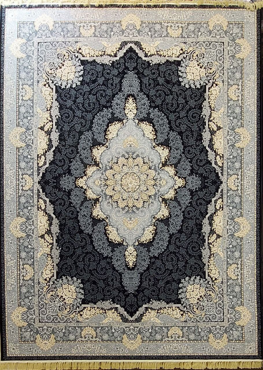 فرش ۷۰۰ شانه نقشه نارنج رنگ زمینه سرمه ای