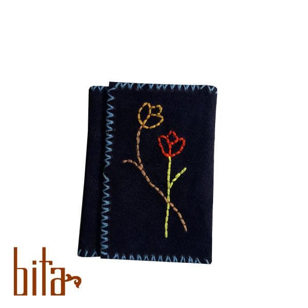 کیف پول چرمی اشبالت سرمه ای
