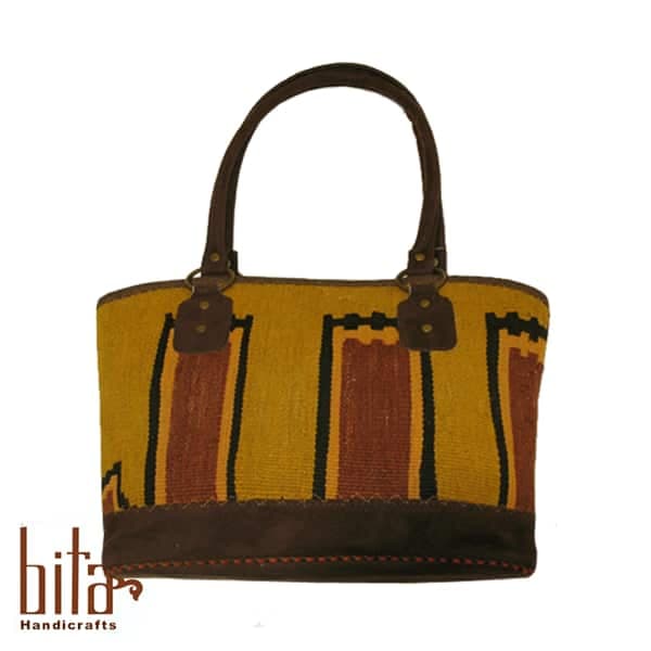 کیف گلیمی رودستی خردلی