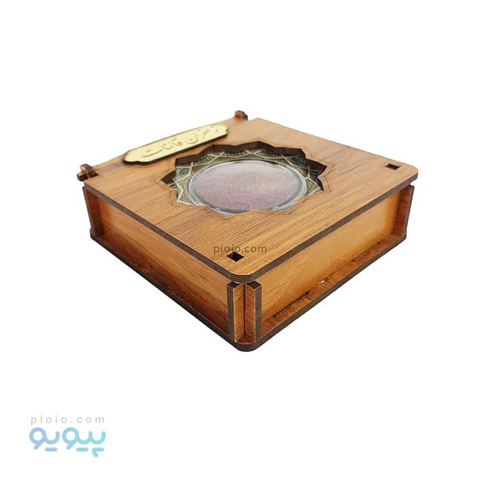 زعفران نگین نیم مثقال بسته بندی خاتم چوبی — تصویر ۷