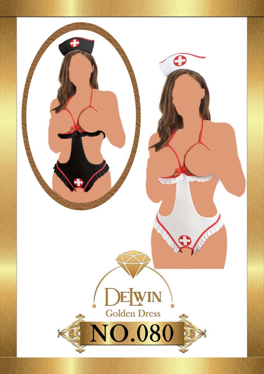 کاستوم پرستاری فاق باز و سینه باز Delwin کد 080 (برای خرید عمده تماس بگیرید.) — تصویر ۲