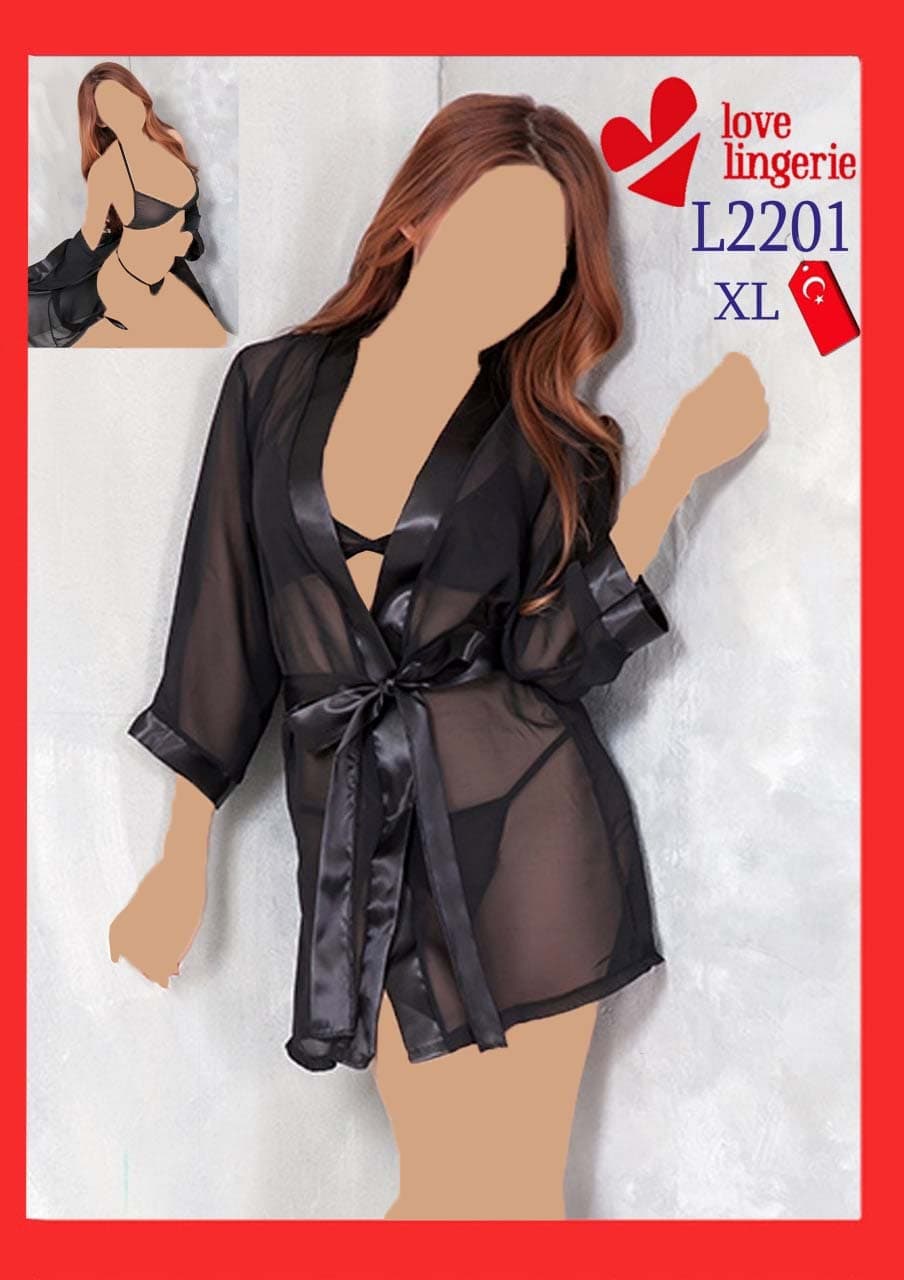 ست شورت، سوتین و ربدوشامبر لاو لاینجری کد L2201 — تصویر ۲