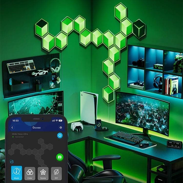 پنل روشنایی هوشمند 7 قطعه Govee Glide Hexagon Ultra Meteor Grey — تصویر ۳