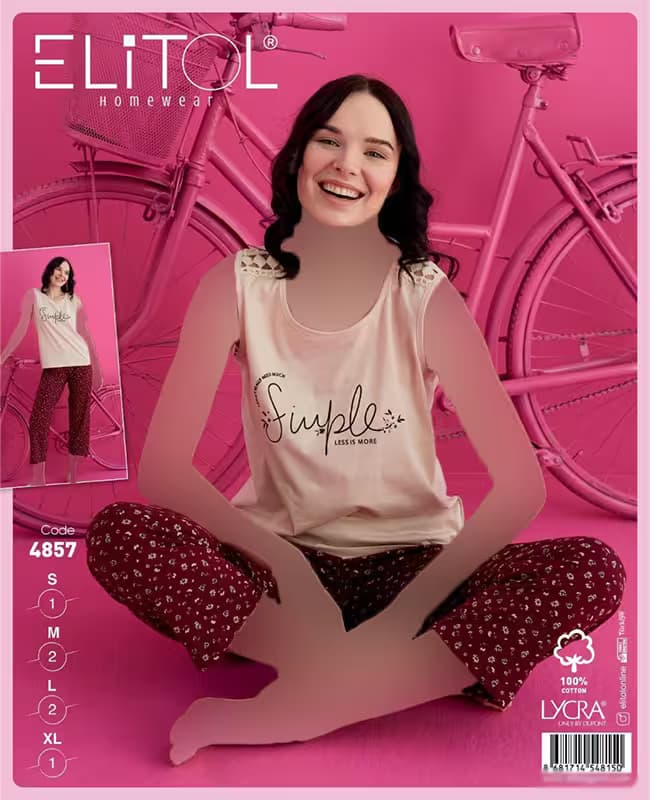 تاپ و شلوار زنانه الیتول کد 4857